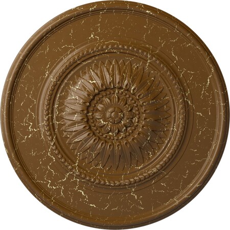 Ekena Millwork Wigan Ceiling Medallion, Hand-Painted Smokey Topaz Crackle, 29 3/4"OD x 1 1/2"P CM29WGSTC
